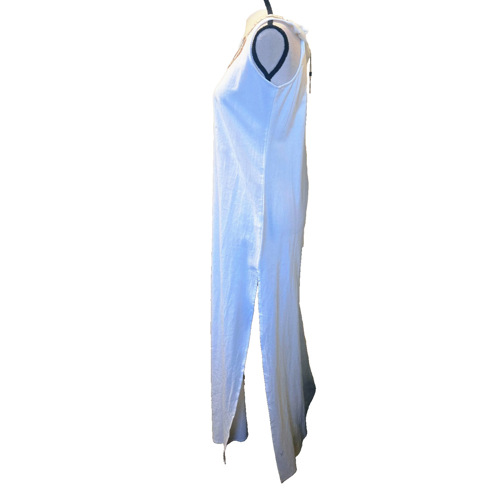 Just Fashion Now NWT white maxi cotton dress S with Side Slit - Picture 6 of 16